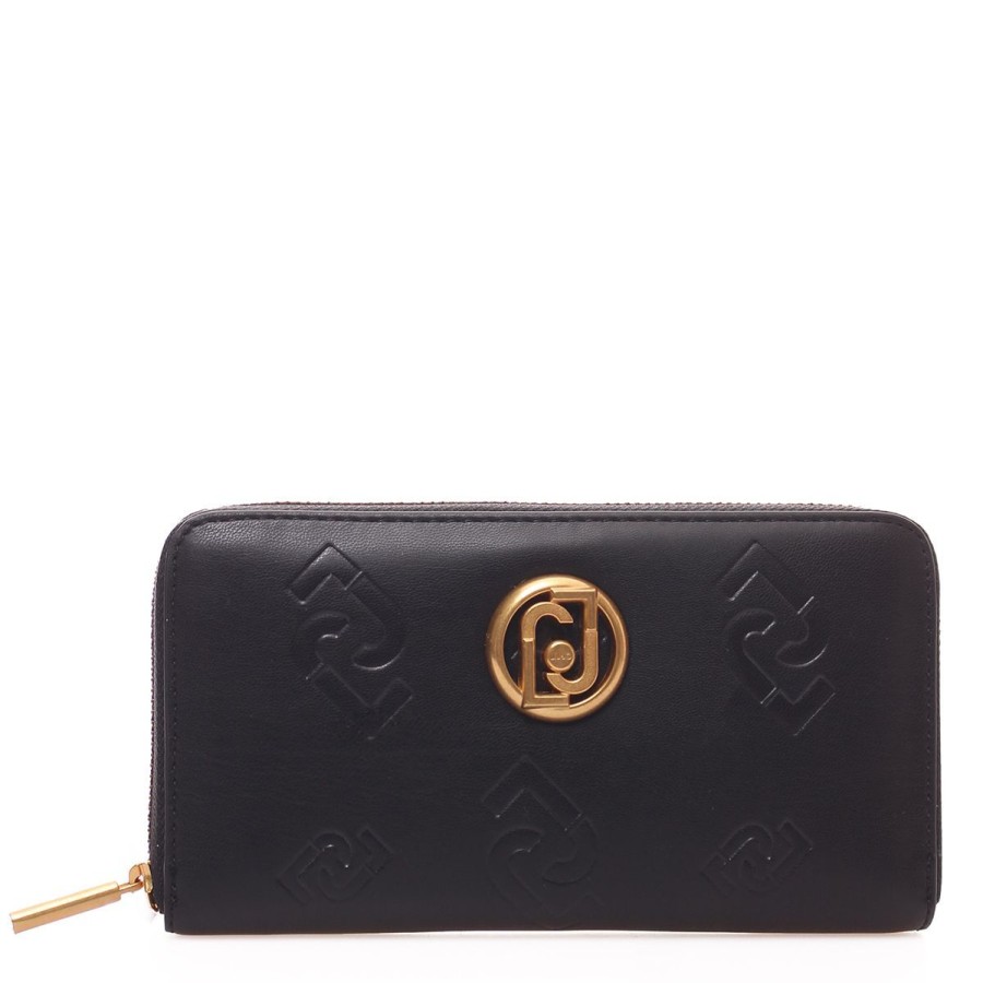 Donna Liu Jo Portafogli | Portafoglio Donna Liu Jo Ecs Embossed Oskana Black Af3362 223