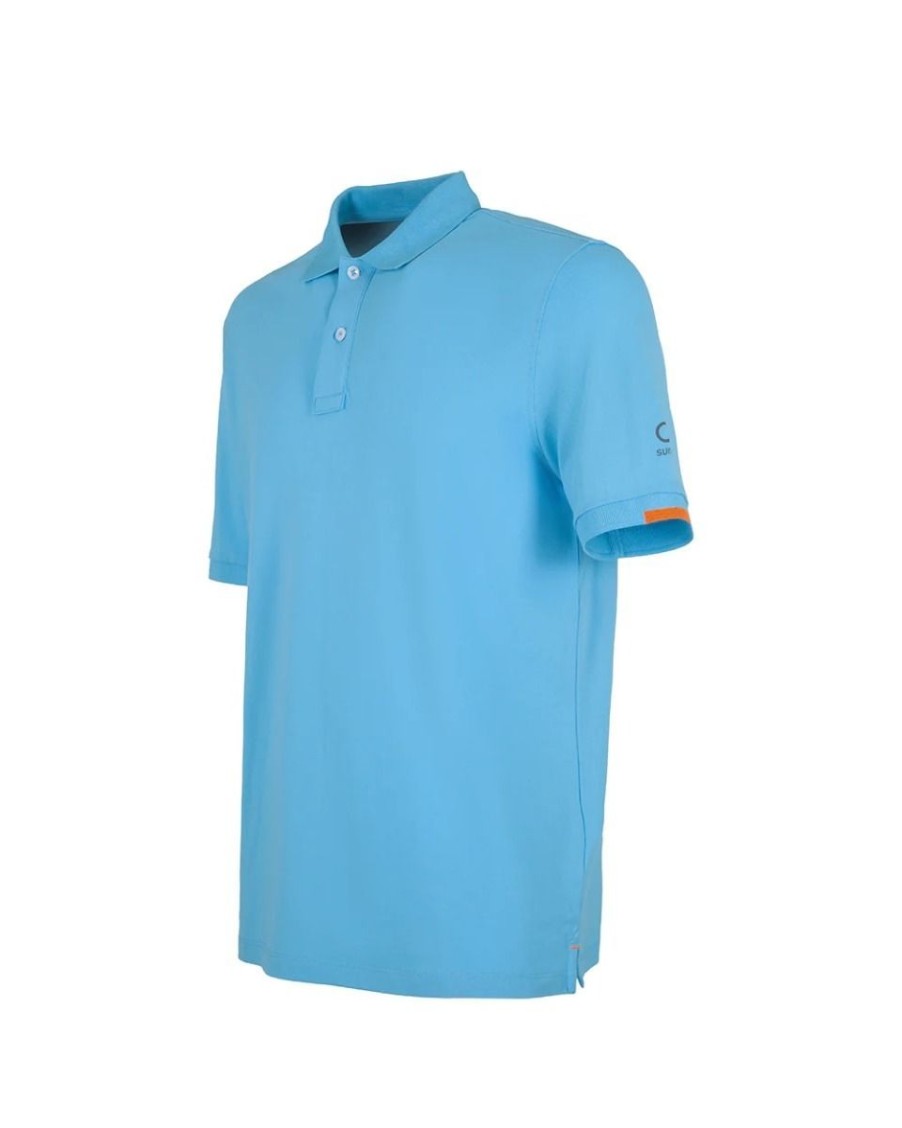 Uomo Suns Abbigliamento | Polo Uomo Suns Federico Classic Tag In Piquet Sky Pls01036U 123