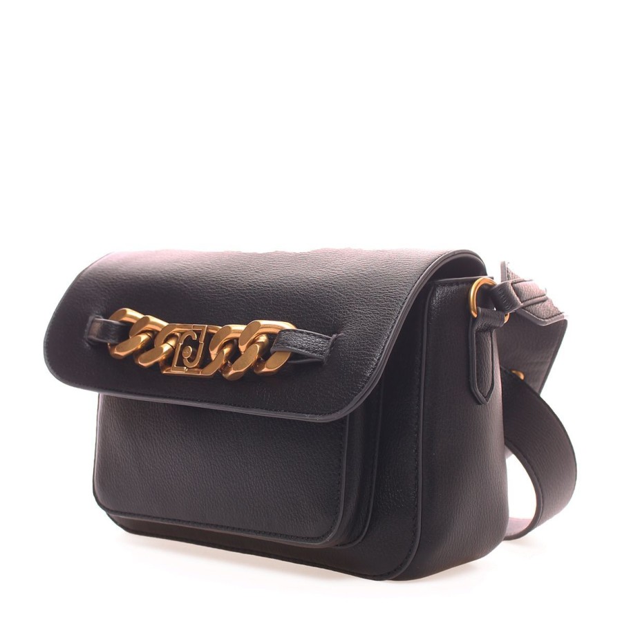 Donna Liu Jo Borse A Spalla | Borsa Donna Liu Jo Crossbody Bag M Con Catena Black Af3181 223