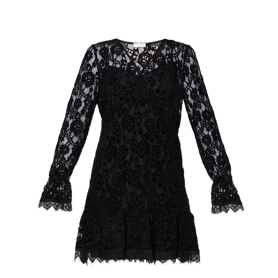 Donna Liu Jo Abiti | Abito Donna Liu Jo Vestito Soft Lace In Pizzo Nero Mf3393 223