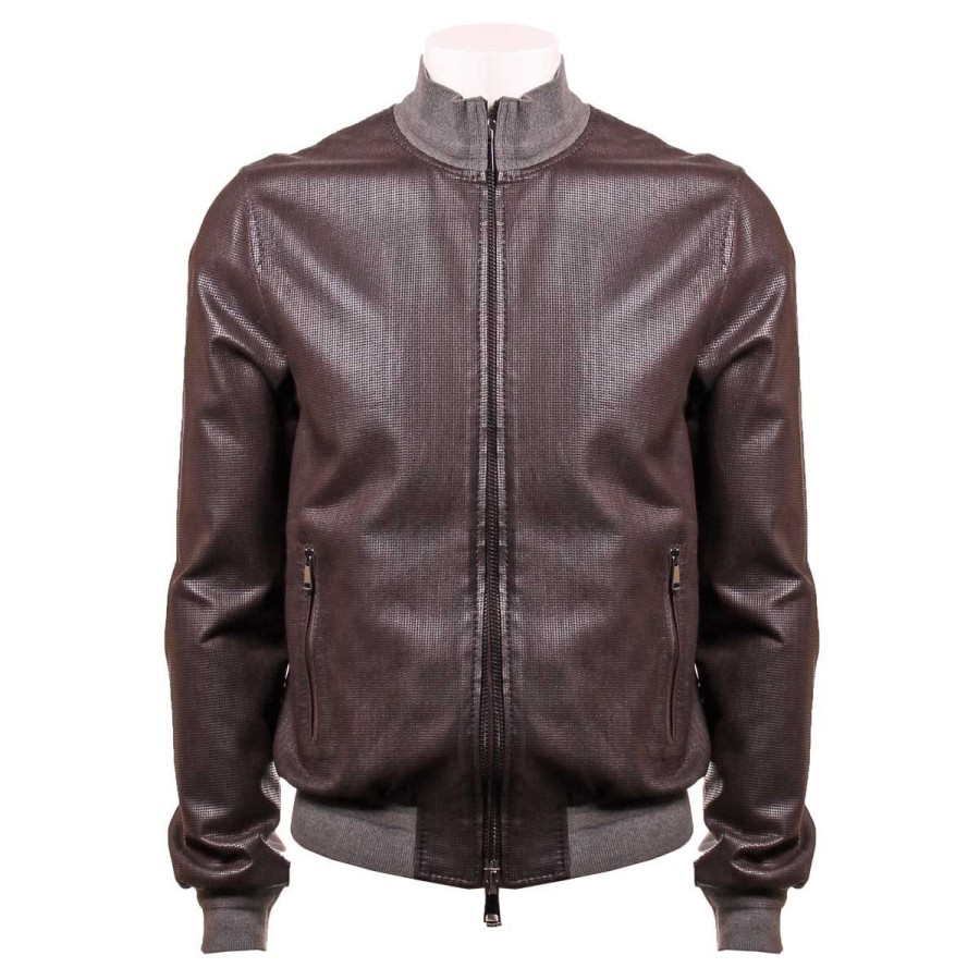 Uomo The Jack Leather Abbigliamento | Giubbino Uomo The Jack Leather Derek Microforata Rip Plongee T.Moro 121