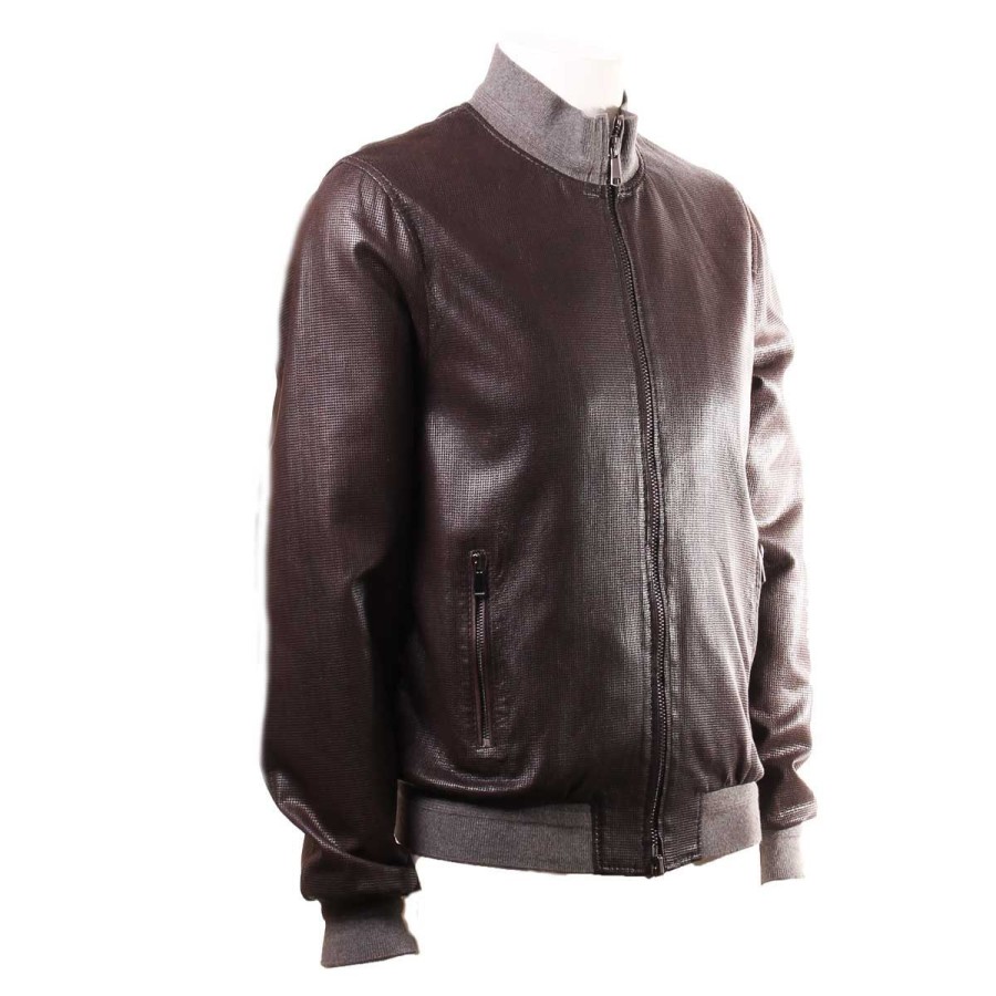 Uomo The Jack Leather Abbigliamento | Giubbino Uomo The Jack Leather Derek Microforata Rip Plongee T.Moro 121