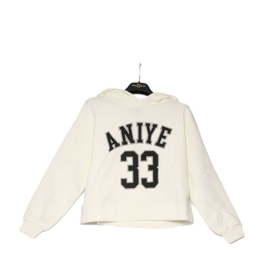 Kid & Youth Aniye By Felpe / Maglie | Felpa Kid Aniye By Girl Hoodie Con Cappuccio Sofy Bianco 115022 121