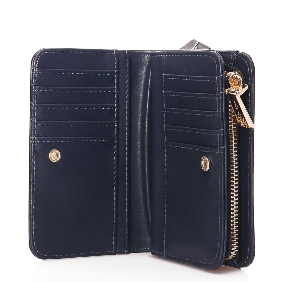 Donna Gattinoni Portafogli | Portafoglio Donna Gattinoni Roma Wallet Flip Clip Lady Blue Bendy8262 123