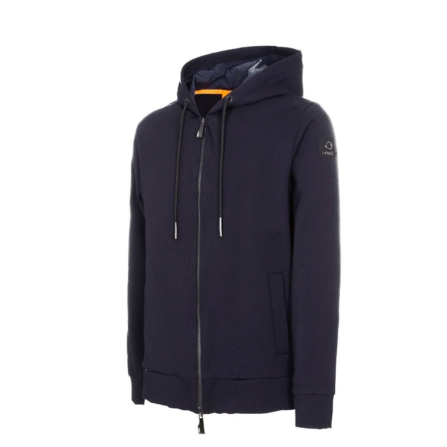 Uomo Suns Abbigliamento | Felpa Uomo Suns Blade Hood In Tessuto Tecnico Navy Gis33004U 223