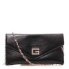 Donna Guess Borse A Spalla | Borsa Donna Guess Clutch Flap Bag Ever Black Hwbg86877 123