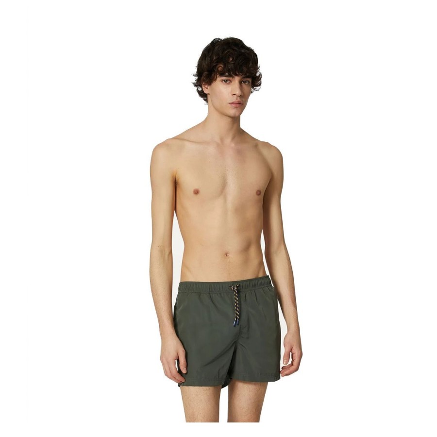 Uomo K-Way Abbigliamento | Costume Mare Uomo K-Way Swimsuit Hazel Green Blackish K5125Bw Co