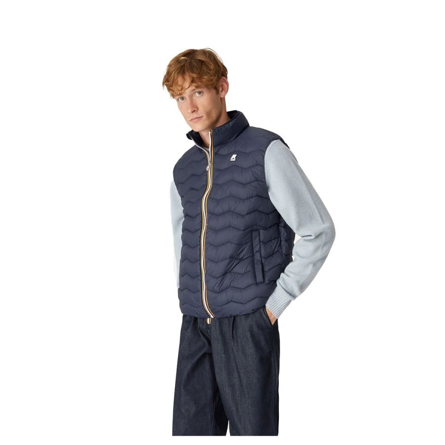 Uomo K-Way Abbigliamento | Gilet Uomo K-Way Valen Eco Warm Blue Depht K6114Rw Co