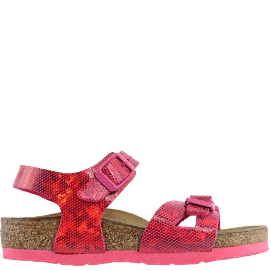 Donna Birkenstock Calzature | Sandalo Birkenstock Rio Kids Hologram Pink Art 1013146 120