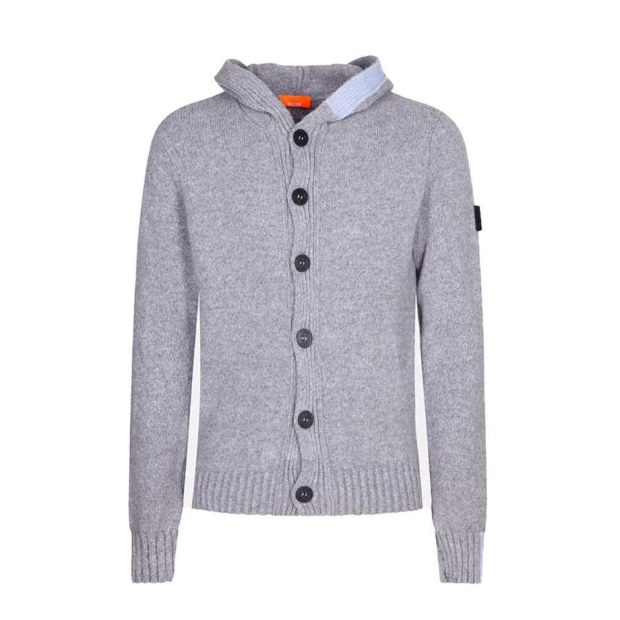 Uomo Suns Abbigliamento | Maglione Uomo Suns Cardigan Alfio Stretch In Filato' Suopersoft Grey Melange 3004U 222