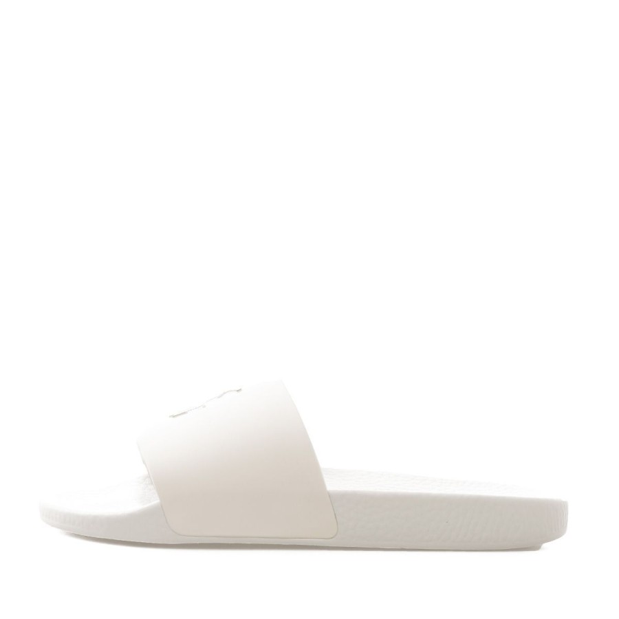 Uomo Ralph Lauren Sandali | Sabot Uomo Ralph Lauren Polo Slide White Navy 809-85071 122