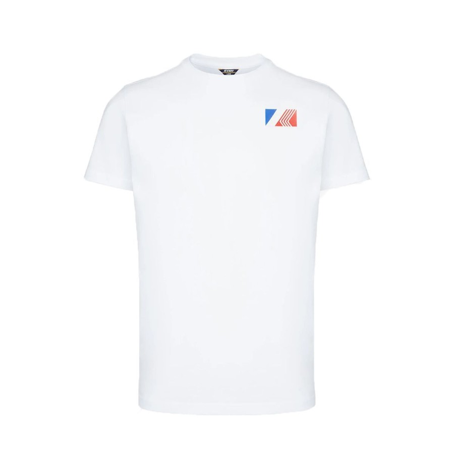 Uomo K-Way Abbigliamento | T-Shirt Uomo K-Way Odom Logo Box White K41371W Co