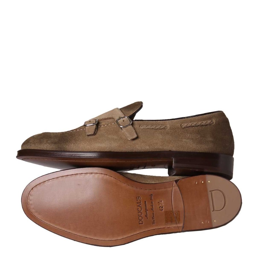 Uomo Doucal's Classic / Elegance | Scarpe Uomo Doucal'S Mocassino In Suede Double Buckle Boker Desert Rviu06 121