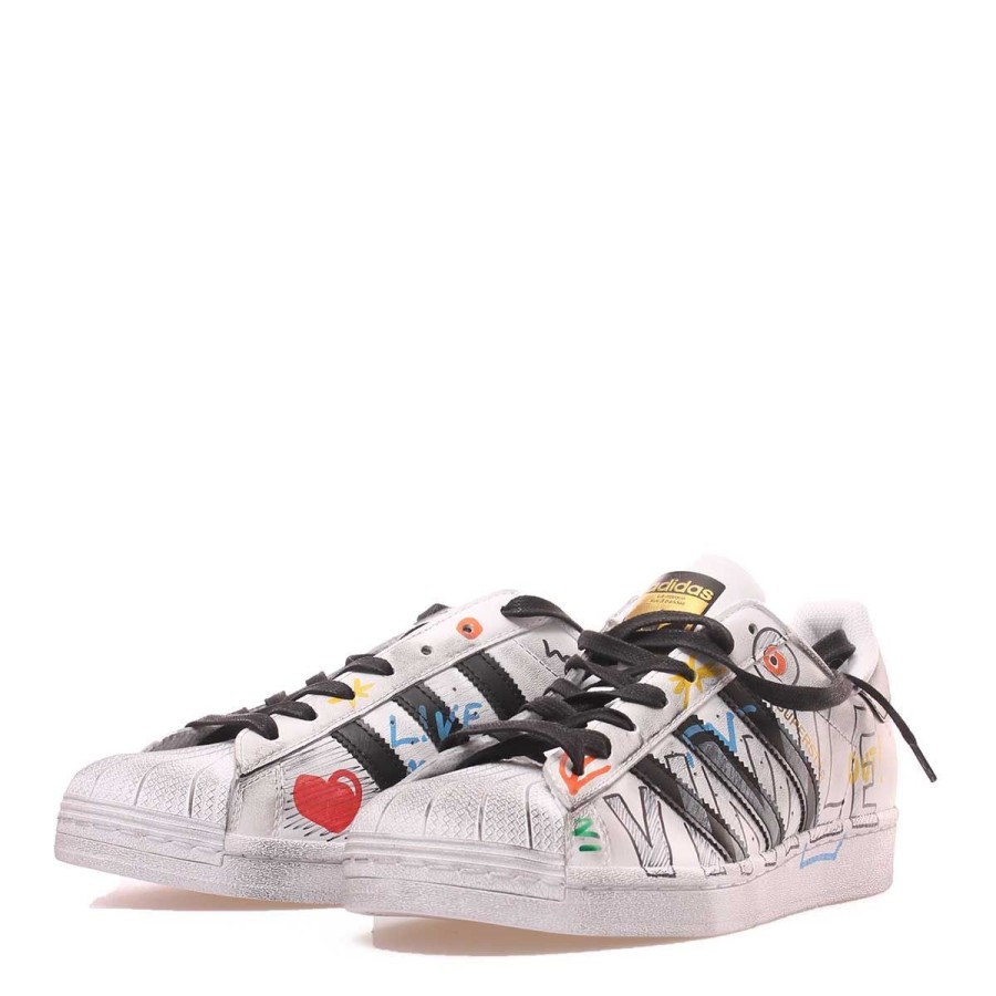 Uomo Aeronautica Militare Sneakers | Scarpa Uomo Adidas Sneakers Customizesuperstar Leggen Vinile White Multi Eg4958 222