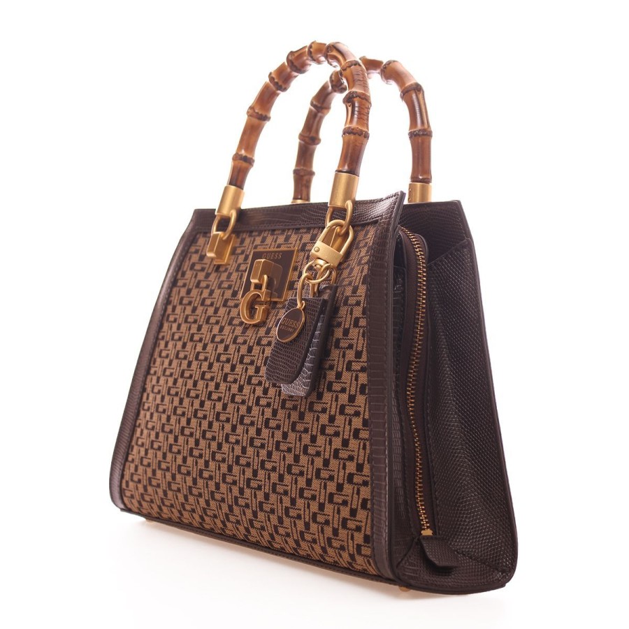 Donna Guess Borse A Mano | Borsa Donna Guess Hand Bag Con Tracolla Stephi Brown Logo Hwjk78750 223