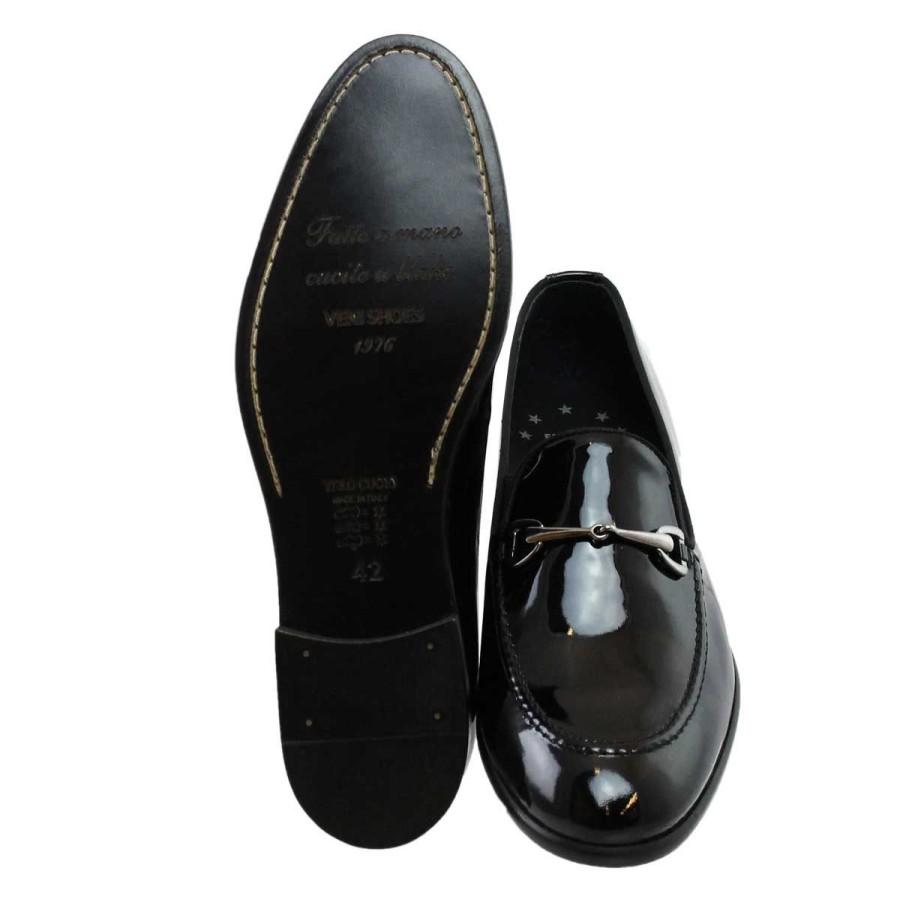 Uomo Veni Classic / Elegance | Scarpa Uomo Veni Mocassino Vernice Morsetti Nero Cn003 119