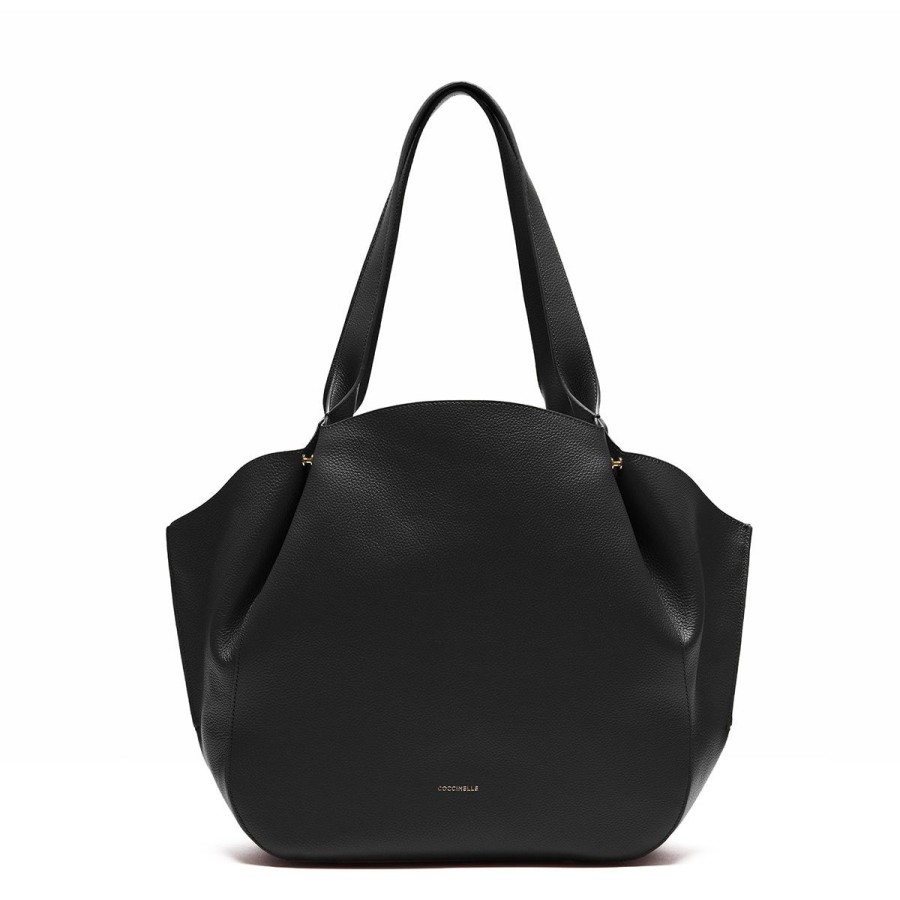 Donna Coccinelle Borse A Mano | Borsa Donna Coccinelle Shopper Bag Soft Cocciwearnero E Brule E1P2F130101 223