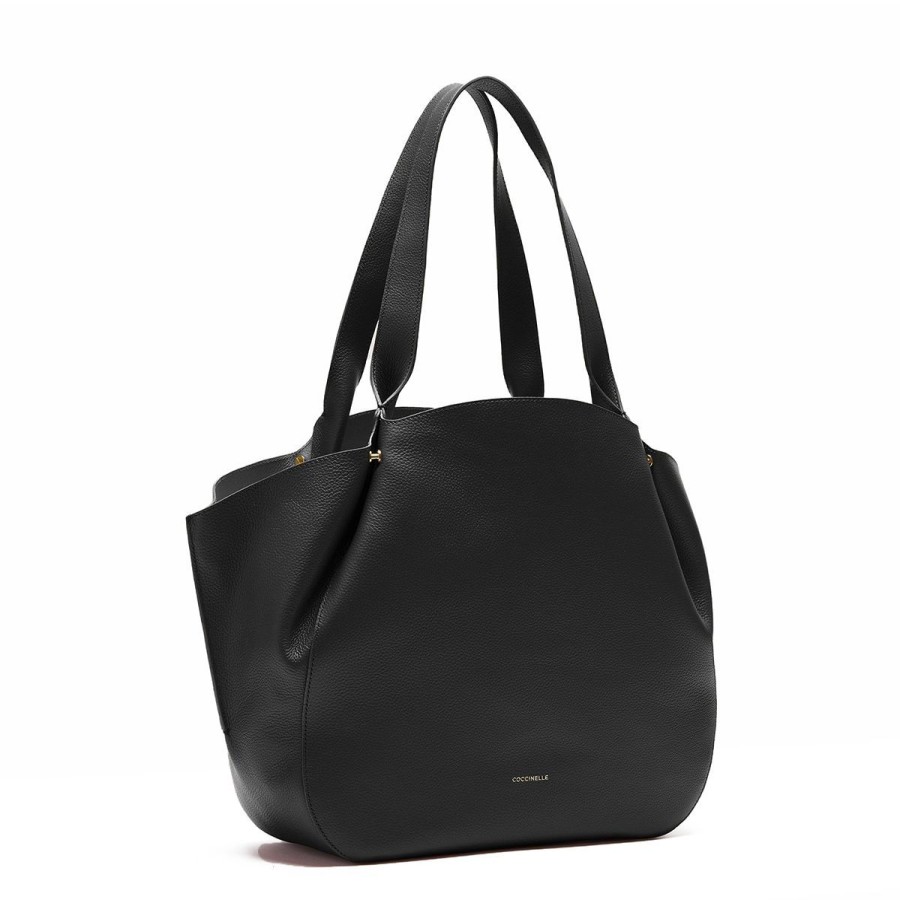 Donna Coccinelle Borse A Mano | Borsa Donna Coccinelle Shopper Bag Soft Cocciwearnero E Brule E1P2F130101 223