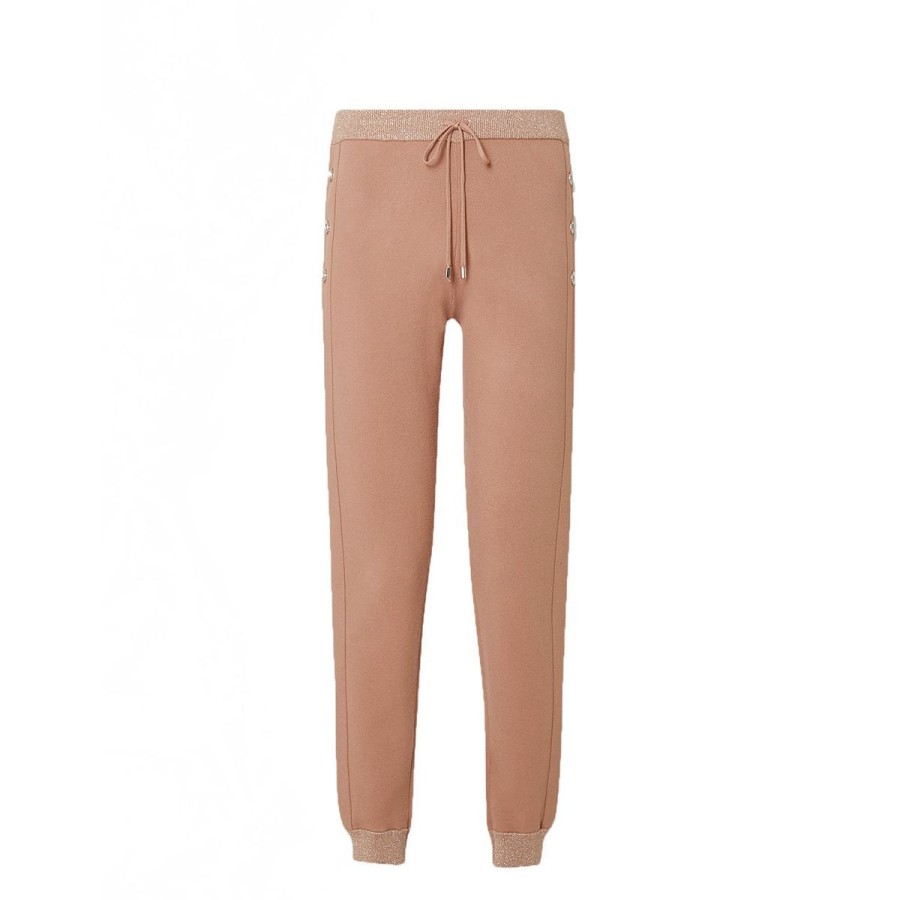 Donna Liu Jo Jeans / Pantaloni | Pantalone Tuta Donna Liu Jo Jogging Maglia Pink Sand Tf3207 223