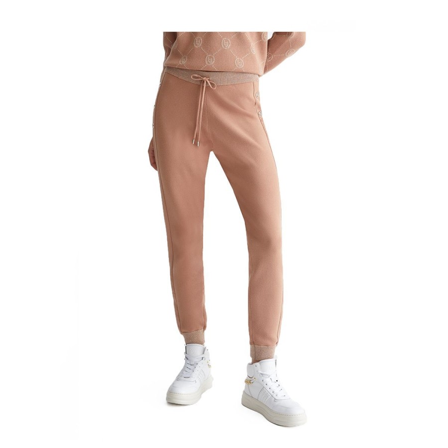 Donna Liu Jo Jeans / Pantaloni | Pantalone Tuta Donna Liu Jo Jogging Maglia Pink Sand Tf3207 223