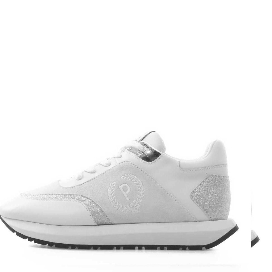 Donna Pollini Calzature | Scarpa Donna Pollini Sneaker Spawn 35 Mix White / Silver Sa1503 123