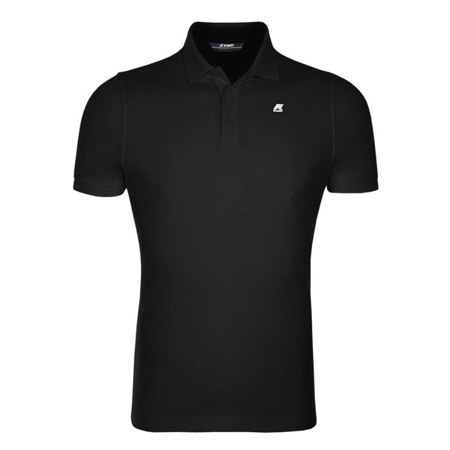 Uomo K-Way Abbigliamento | Polo Uomo K-Way Alain Cotone Black Pure K0089N 121