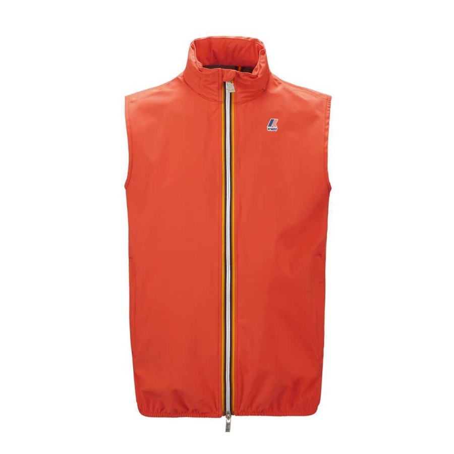 Uomo K-Way Abbigliamento | Gilet Uomo K-Way Valen Stretch Dot Orange K6113G 122