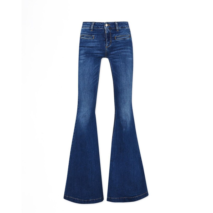 Donna Liu Jo Jeans / Pantaloni | Jeans Donna Liu Jo Parfait Zampa Ecosostenibile Bottom Up Denim Scuro Ua3237 123