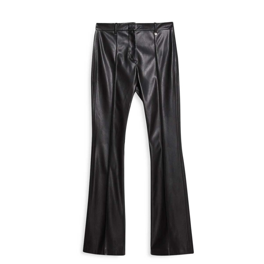 Donna Liu Jo Jeans / Pantaloni | Pantaloni Donna Liu Jo In Tessuto Spalmato Fit & Flare Nero Cf2139 222