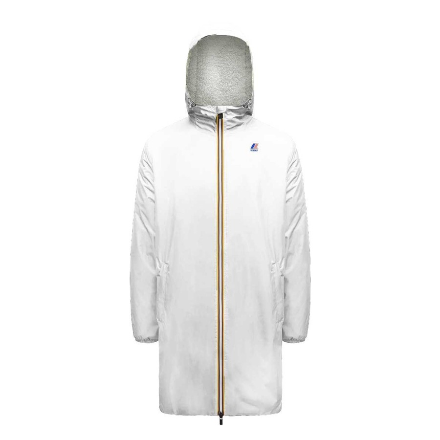 Uomo K-Way Abbigliamento | Giacca Uomo K-Way Le Vrai 3.0 Eiffel Orsetto White K3114K 222