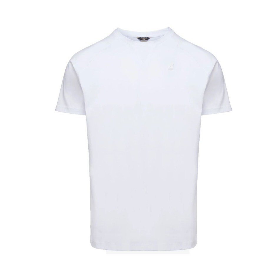 Uomo K-Way Abbigliamento | T-Shirt Uomo K-Way Edwing White K0074Q0 Co