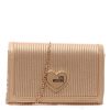 Donna Moschino Borse A Spalla | Borsa Donna Love Moschino Crossbody Bag Pleated Gold Jc4080 123