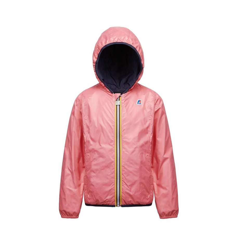 Kid & Youth K-Way Capispalla | Giacca Kid & Youth K-Way Lily Plus 2.0 Blue Depht Pink K21276W Co