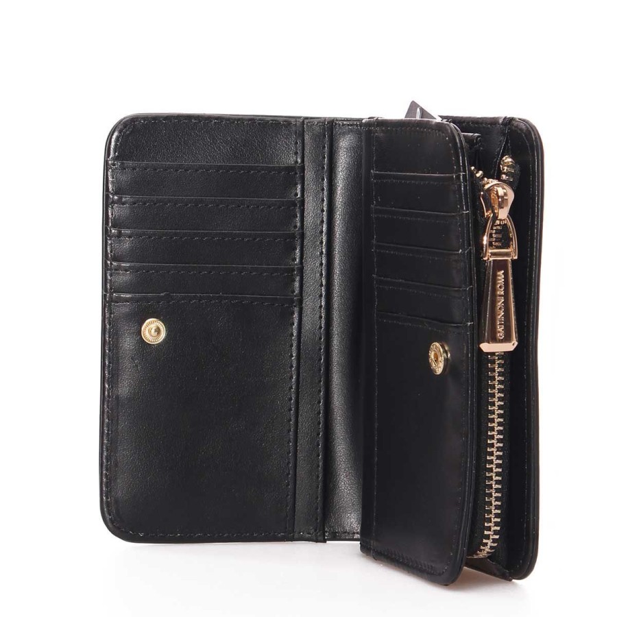 Donna Gattinoni Portafogli | Portafoglio Donna Gattinoni Roma Wallet Flip Clip Lady Black Bendy8262 123