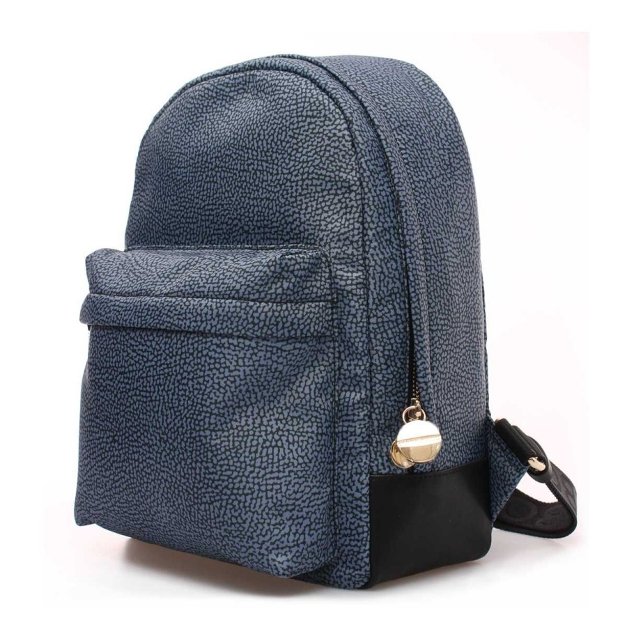 Donna Borbonese Borse A Spalla | Zaino Donna Borbonese Backpack Blue/Black 934105 Co