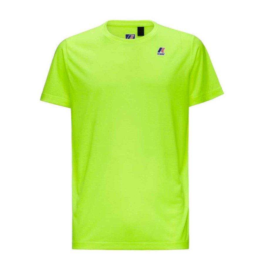 Kid & Youth K-Way T Shirt | T-Shirt Kid E Junior K-Way Edouard Yellow Fluo K007Je 121