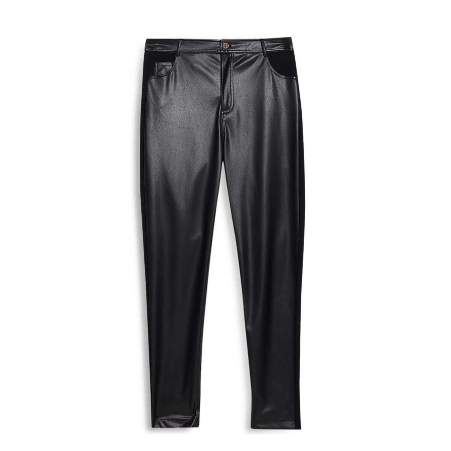 Donna Liu Jo Jeans / Pantaloni | Pantaloni Donna Liu Jo In Tessuto Spalmato Black Wf2118 222