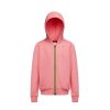 Kid & Youth K-Way Capispalla | Giacca Kid & Youth K-Way In Felpa Con Cappuccio Le Vrai 3.0 Arnel Poly Cotton Pink K4114Xwco