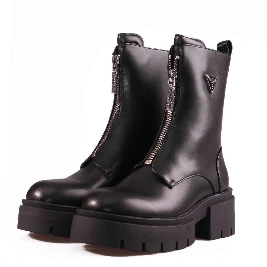 Donna Guess Calzature | Scarpa Donna Guess Stivaletti Leila Cerniera Nero Fl8Ilaele 223