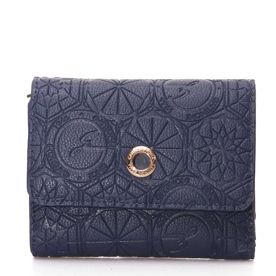 Donna Gattinoni Portafogli | Portafoglio Donna Gattinoni Roma Wallet Clip M Teodosia Great Embossed Blue Bintd8155 123