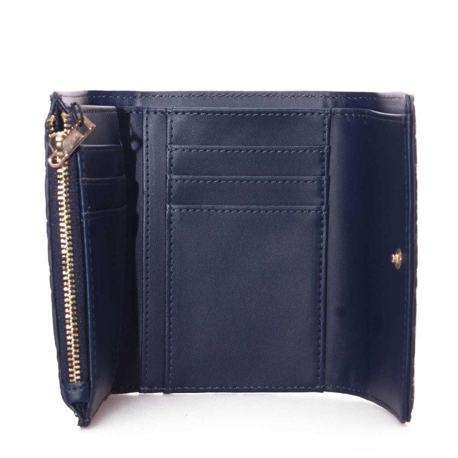 Donna Gattinoni Portafogli | Portafoglio Donna Gattinoni Roma Wallet Clip M Teodosia Great Embossed Blue Bintd8155 123