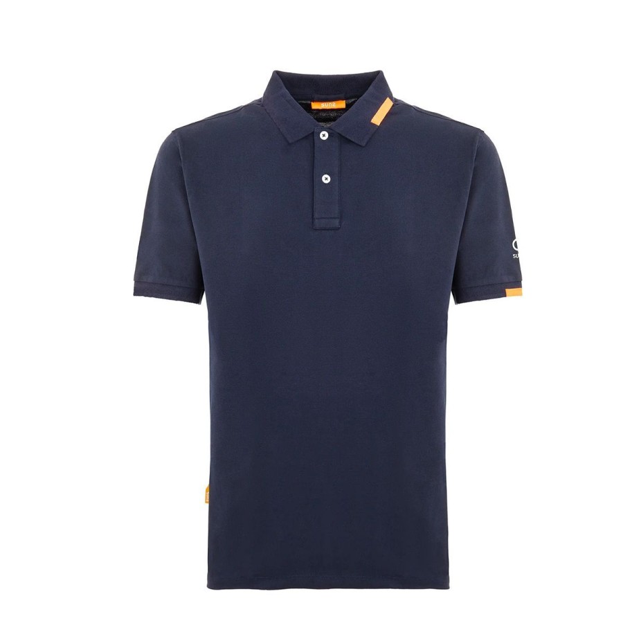 Uomo Suns Abbigliamento | Polo Uomo Suns Federico Classic Tag In Piquet Navy Pls01037U 123