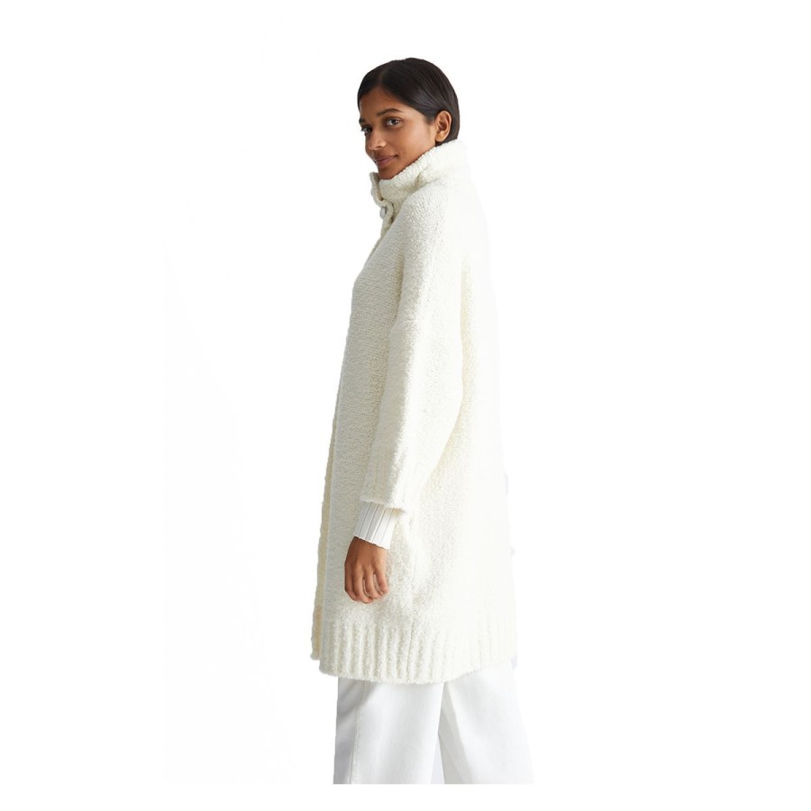 Donna Liu Jo Capispalla | Cappotto Donna Liu Jo In Maglia Boucle' Bianco Lanamf3166 223