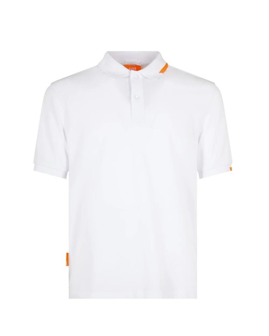 Uomo Suns Abbigliamento | Polo Uomo Suns Federico Classic Tag In Piquet White Pls01037 123