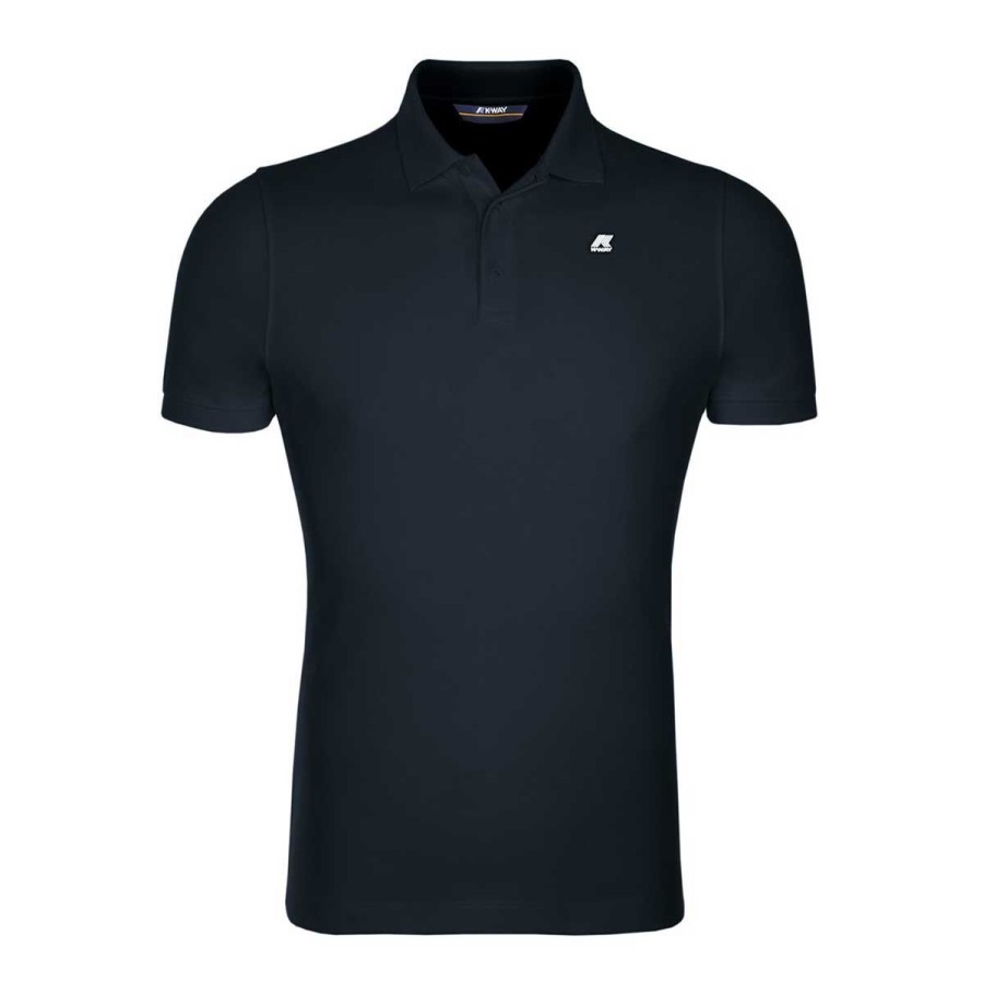 Uomo K-Way Abbigliamento | Polo Uomo K-Way Alain Cotone Blue Depht K0089N 121