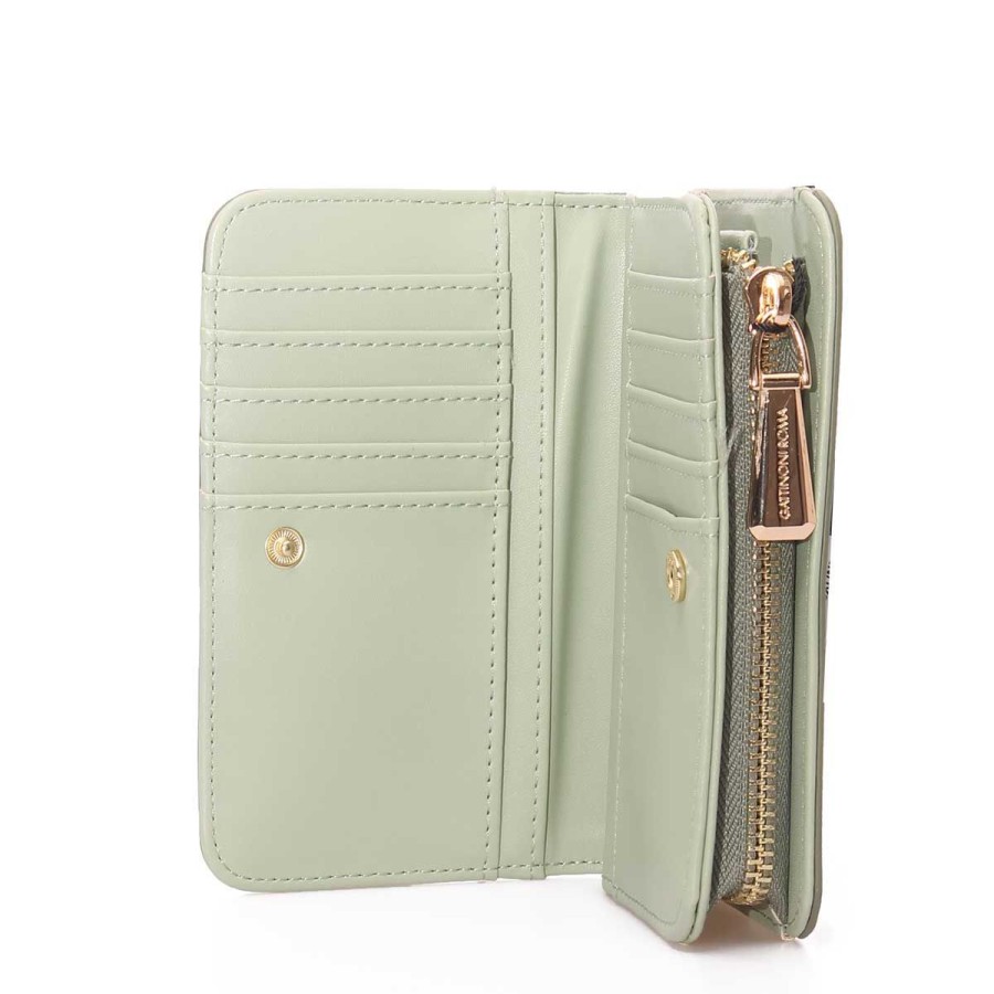 Donna Gattinoni Portafogli | Portafoglio Donna Gattinoni Roma Wallet Flip Clip Lady Sagefoam Bendy8262 123