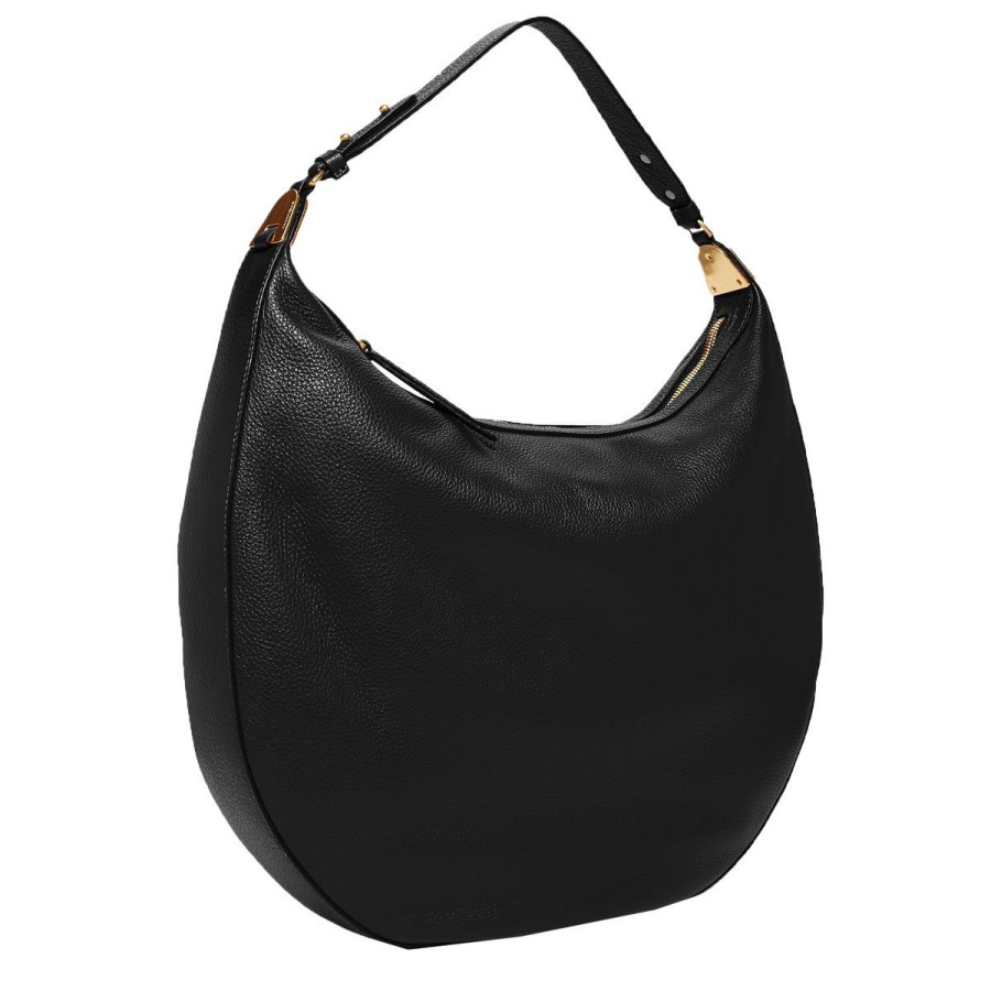 Donna Coccinelle Borse A Mano | Borsa Donna Coccinelle Hobo Bag Pelle Anais Maxi Noir Gh0130 220