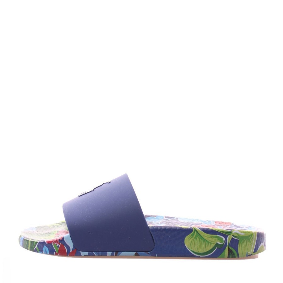 Uomo Ralph Lauren Sandali | Sabot Uomo Ralph Lauren Polo Slide Blue Printed Flowers 809-860989 122