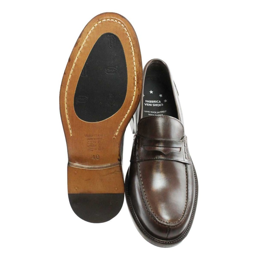 Uomo Veni Classic / Elegance | Scarpa Uomo Veni Mocassino College Cioccolato Aa001 120