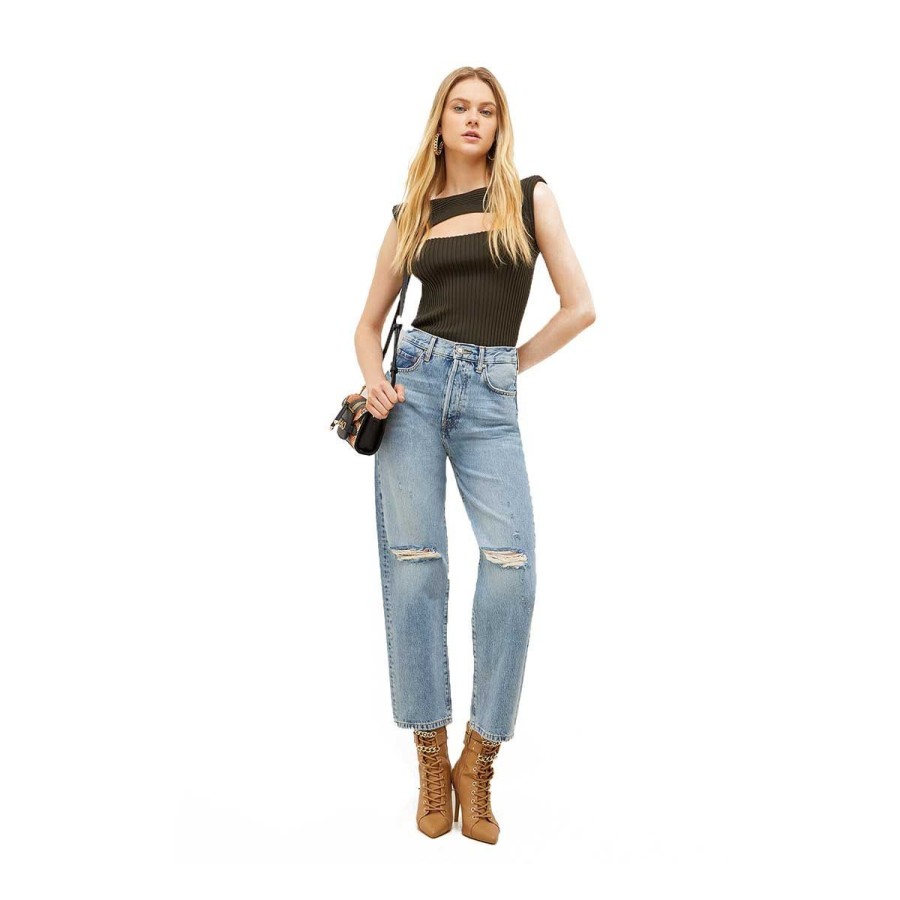 Donna Liu Jo Jeans / Pantaloni | Jeans Donna Liu Jo Cropped In Denim Stretch Light Blue Uf2133 222